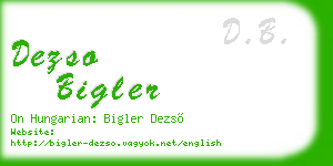 dezso bigler business card